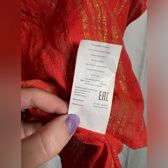 Michael Kors Orange and Gold Swimsuit Coverup Kaftan Medium - Picture 11 of 11